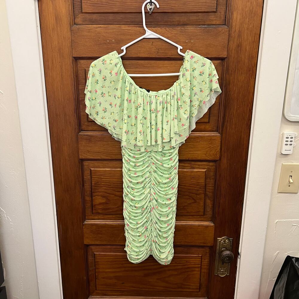 AFRM Vivian Mini Dress in Mint Ditsy NWT's Women's $108 Light Green